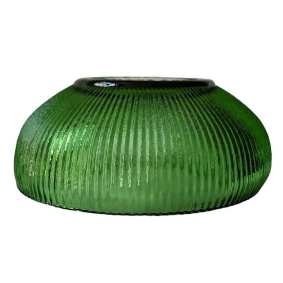 Vintage E.O BRODY CO. 6" Green Ribbed Glass Bowl Cleveland OH Made in USA - Picture 2 of 4